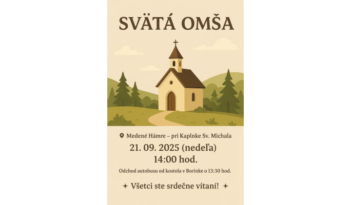 Svätá omša -Medené Hámre 21.09.2025 pri Kaplnke sv. Michala