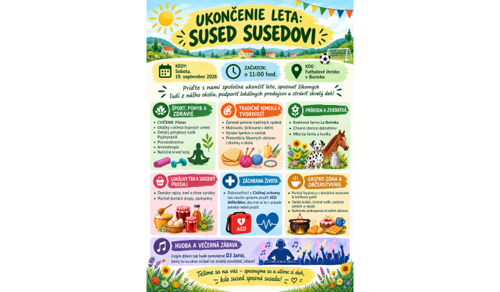 Ukončenie leta , sused - susedovi 19.09.2026