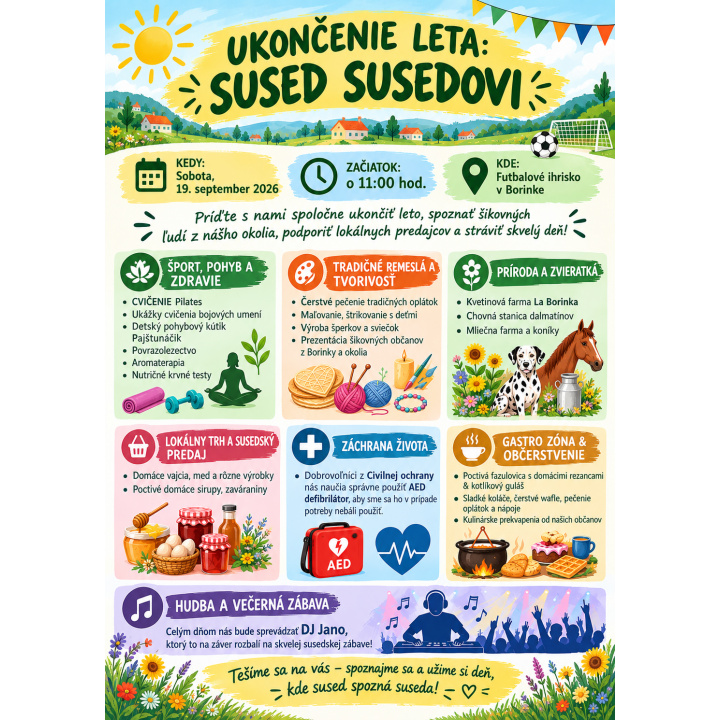 Ukončenie leta , sused - susedovi 19.09.2026